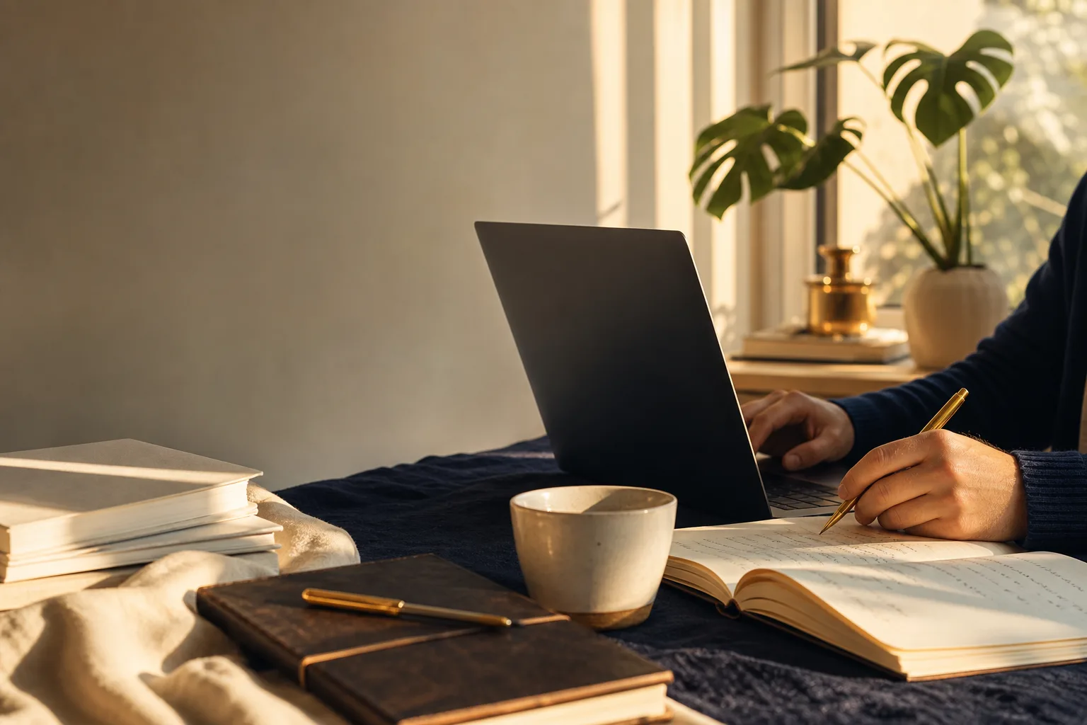 Workspace twórcy cyfrowego ilustrujący temat: asystent ai