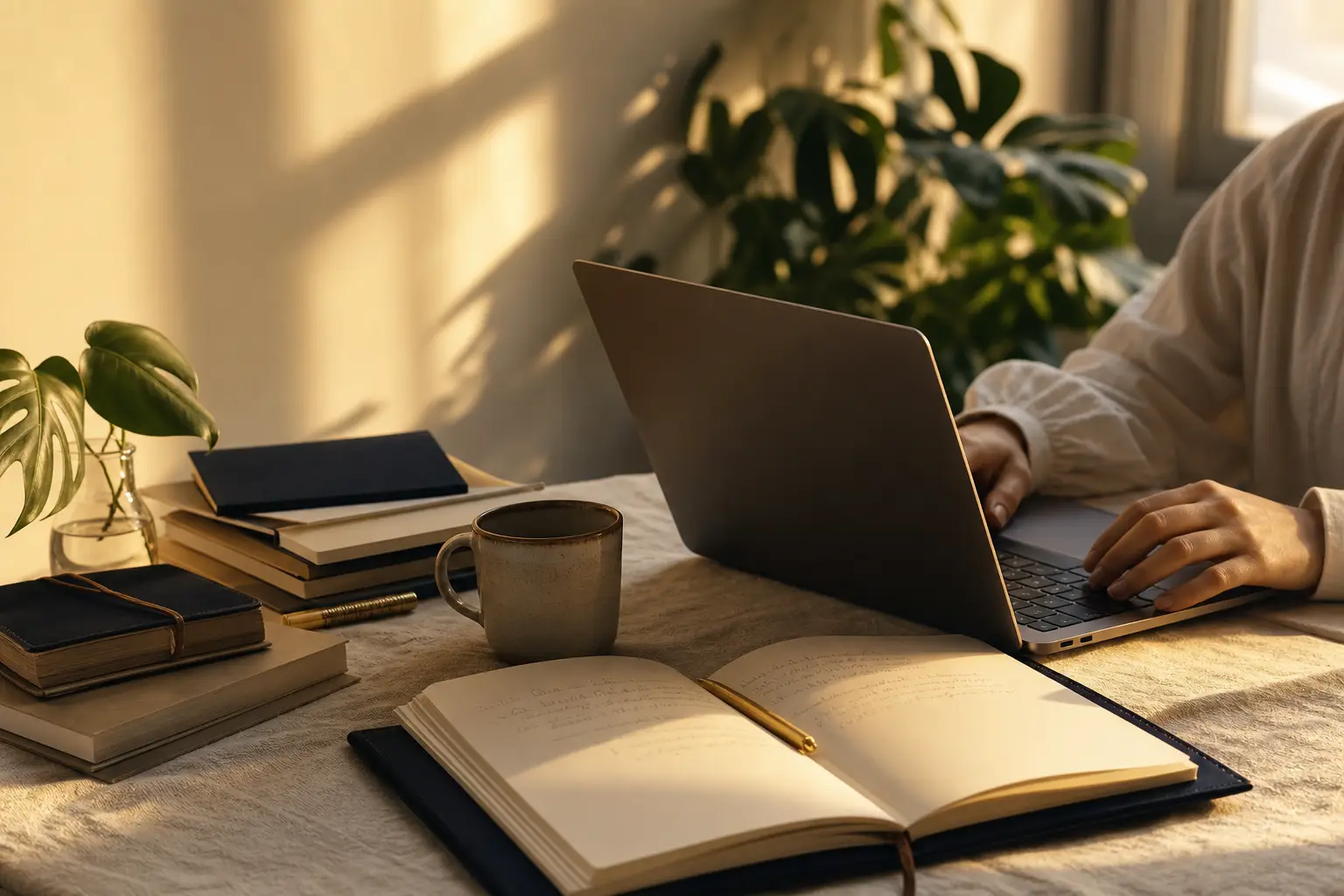 Workspace twórcy cyfrowego ilustrujący temat: chatgpt jak korzystać