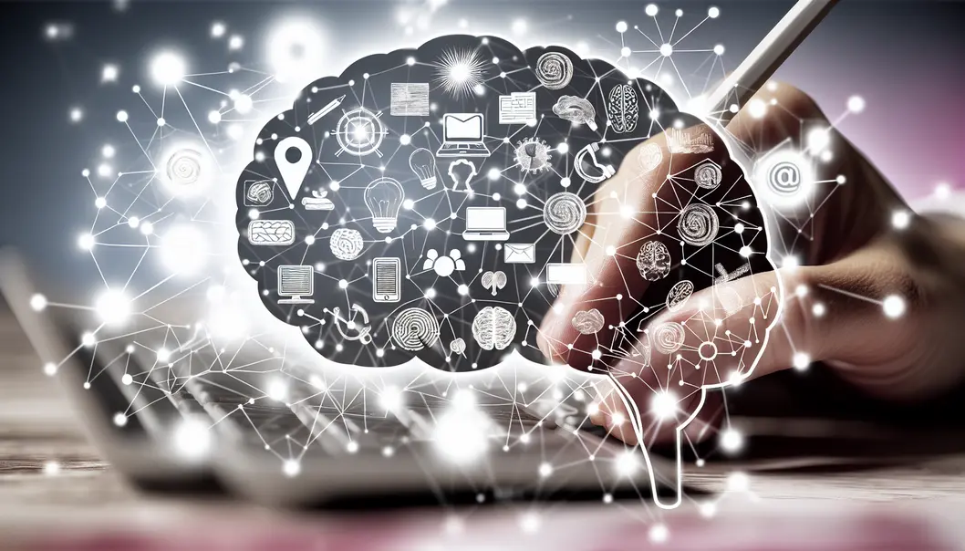Diagram ilustrujący różne mechanizmy psychologiczne używane w marketingu online.