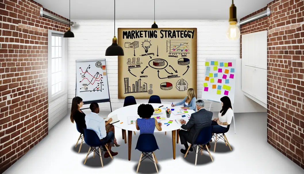 Businesswoman conducting a detailed SWOT analysis and market research.
