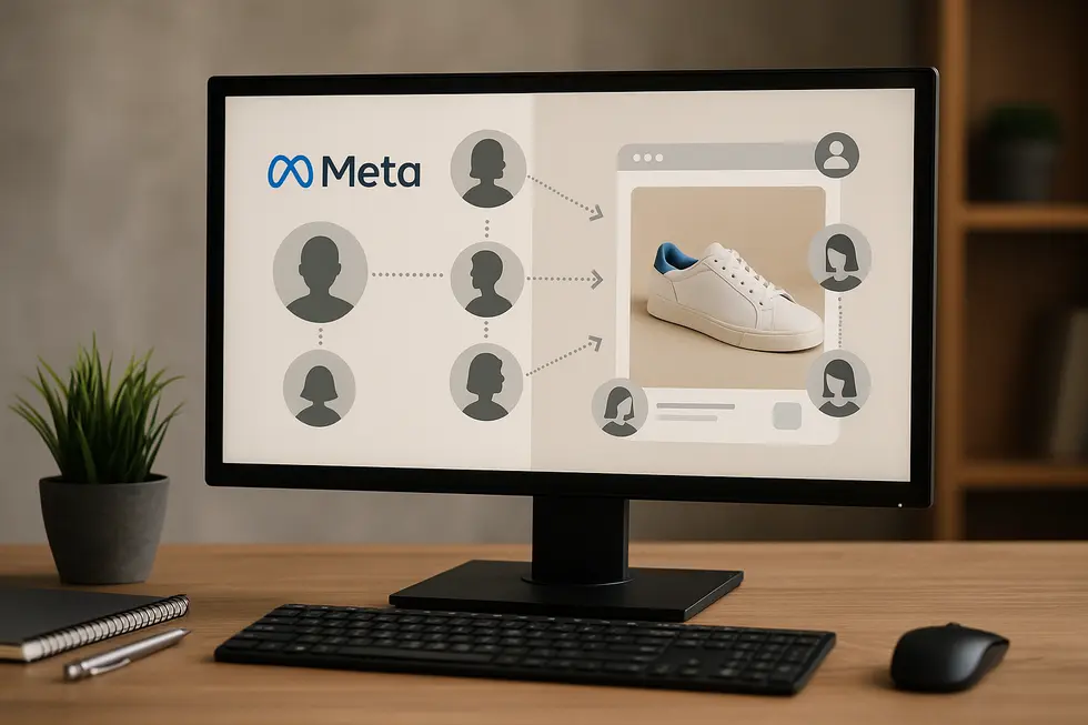 Segmentacja odbiorców w Meta Ads, pokazująca podstawowe kroki od instytucji piksela do podziału grup.