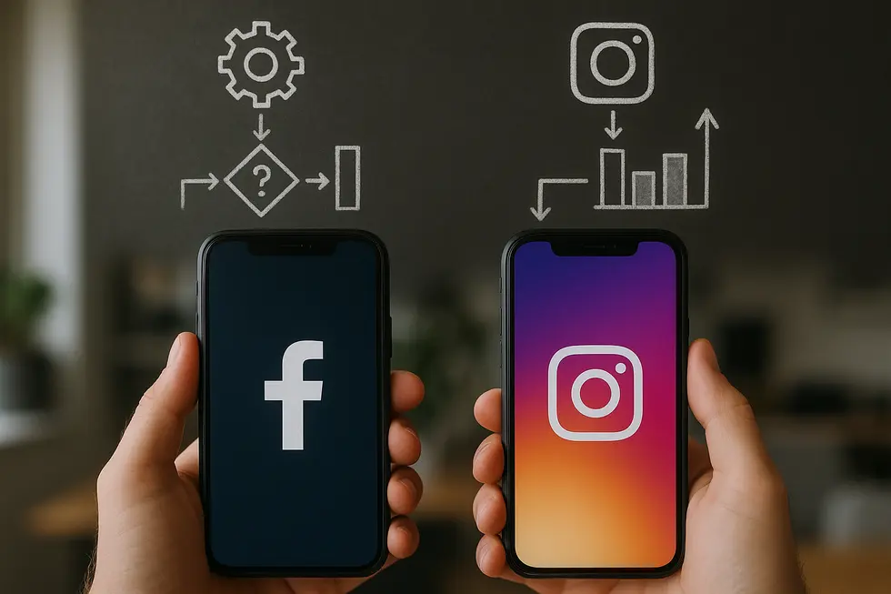 Różnorodność użytkowników Facebooka i Instagrama przedstawiona w formie graficznej.