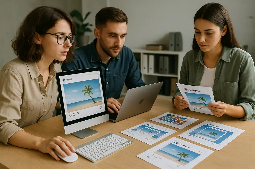 Interfejs Menedżera Reklam Meta z kampaniami na Facebooku i Instagramie.
