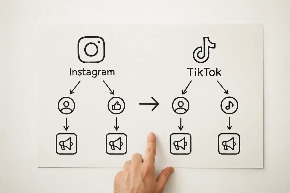 Zestawienie demografii użytkowników TikTok i Instagram w 2025 roku.