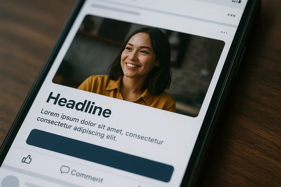 Przykład dobrze zoptymalizowanej reklamy wizualnej na Facebook i Instagram.