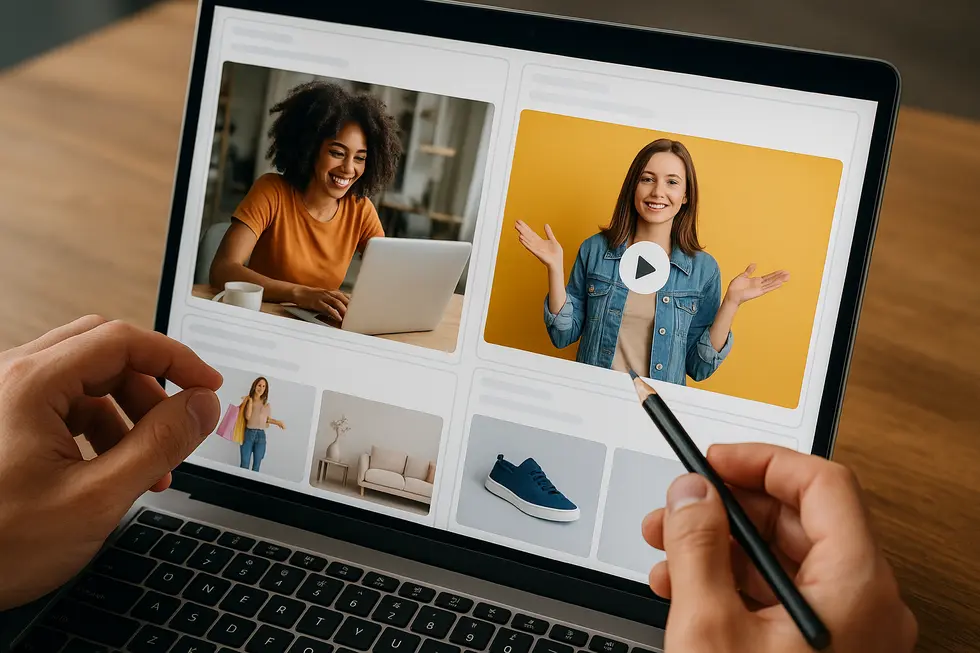 Interfejs Facebook Ad Library z widokiem na różne aktywne reklamy.