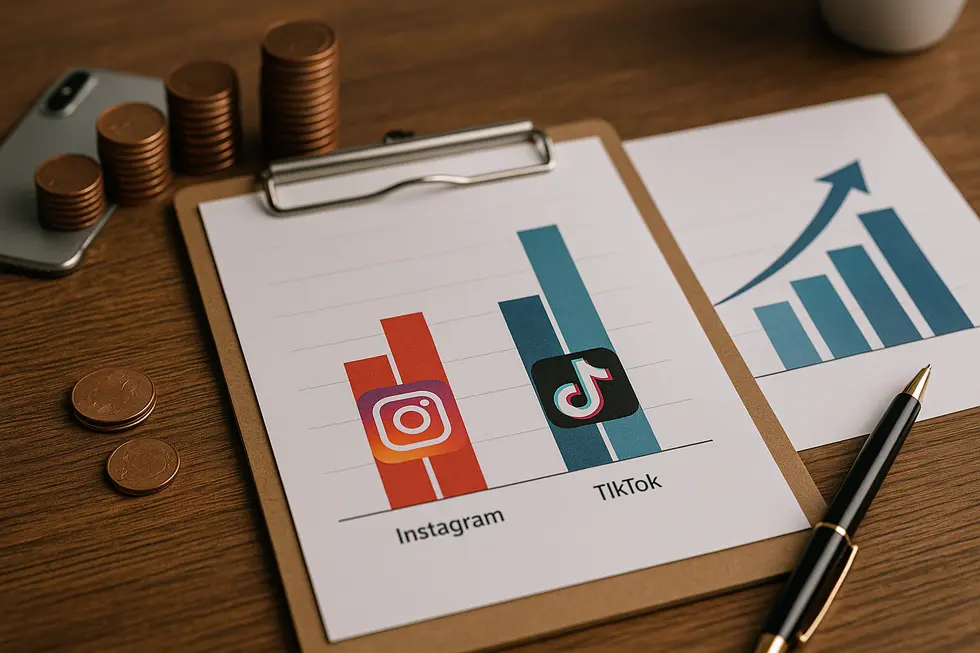 Zestawienie demografii użytkowników TikTok i Instagram w 2025 roku.