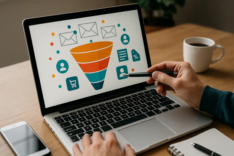 Etapy lejka sprzedażowego w e-commerce: od świadomości do zakupu.