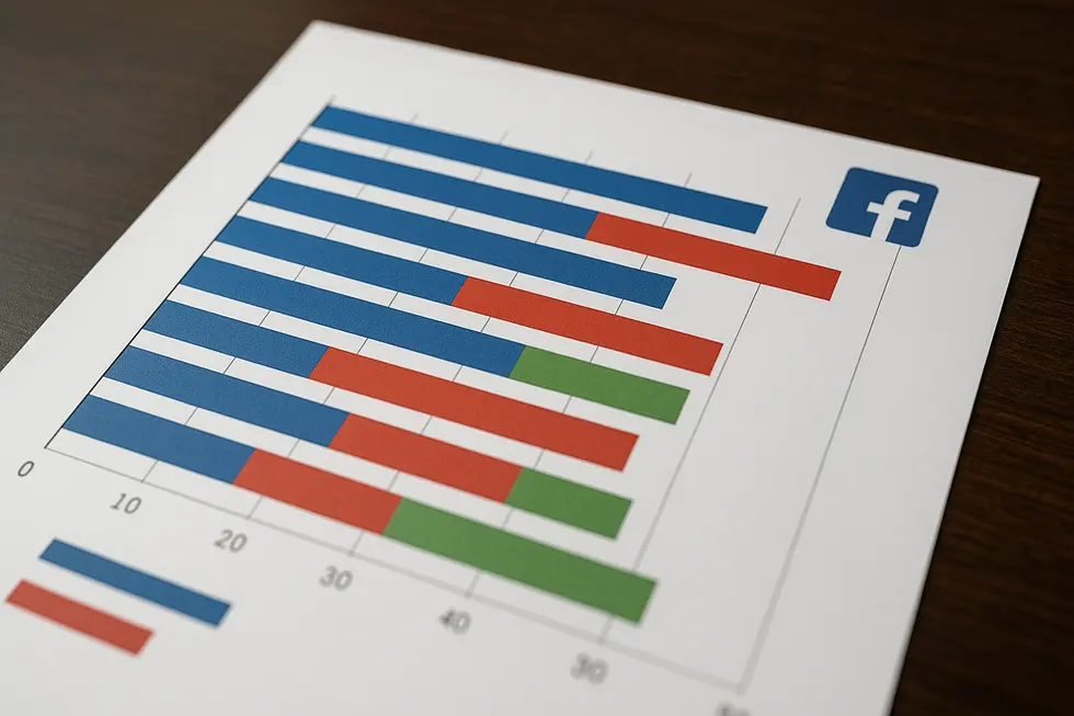 Wizualizacja cyklu kampanii Facebook Ads z uwzględnieniem fazy uczenia się algorytmu.
