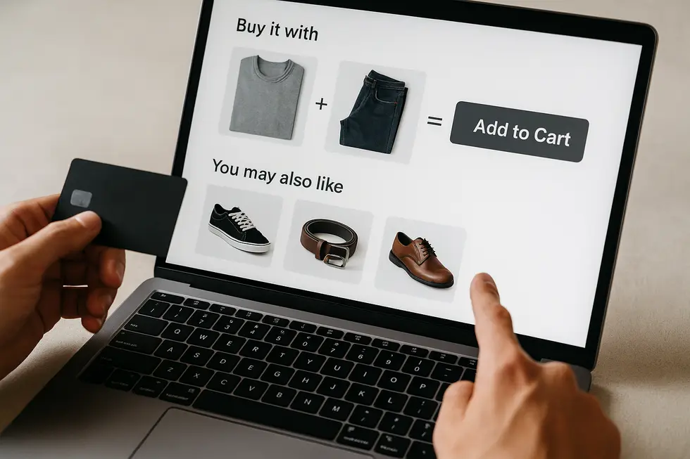 Ilustracja przedstawiająca podstawy upsellingu i cross-sellingu w e-commerce.