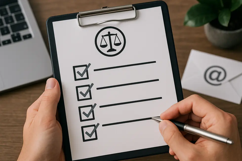 Checklist of RODO compliance for email opt-in.
