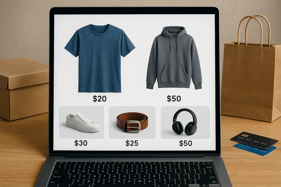 Ilustracja przedstawiająca podstawy upsellingu i cross-sellingu w e-commerce.